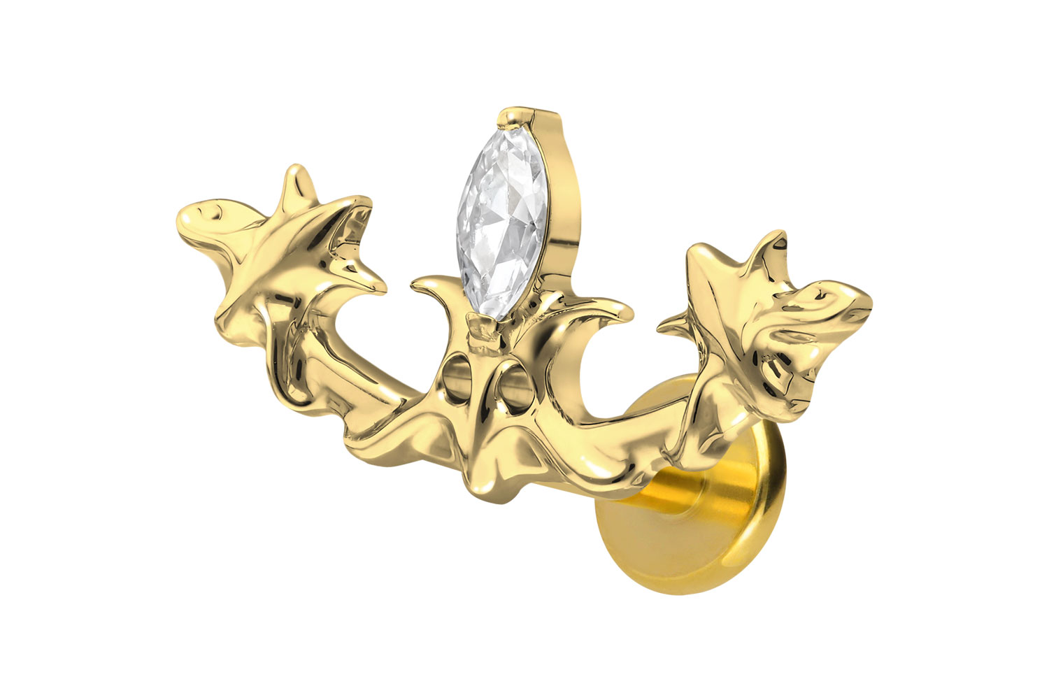 Titan Labret Piercing mit Innengewinde GOTISCHES DESIGN